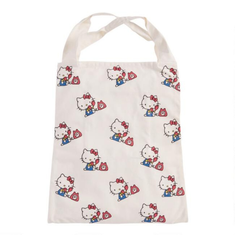 Large Retro Hello Kitty Canvas Tote Bag